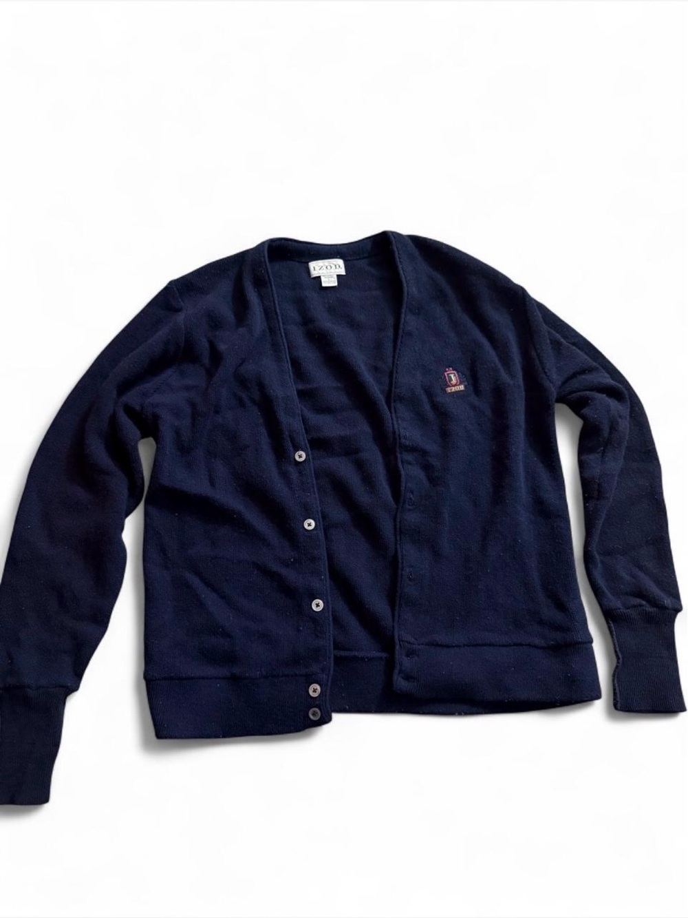 Izod Navy Button-Front V-Neck Cardigan